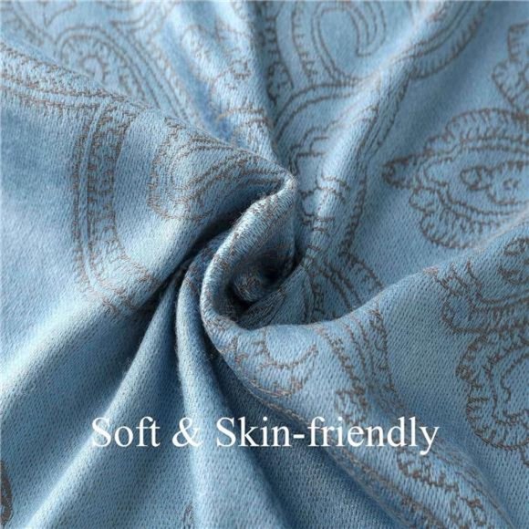 Two Tone Paisley Pashmina Shawl Wrap Scarf Women's Soft  Jacquard Scarves - Picture 5 of 6